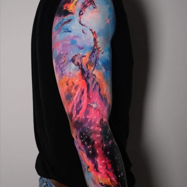 Full Sleeve Nebula Galaxy Tattoo