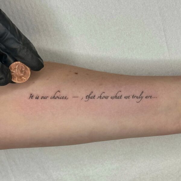 Precise Script Tattoo on Forearm