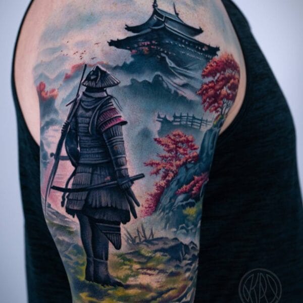 Samurai Tattoo on Shoulder
