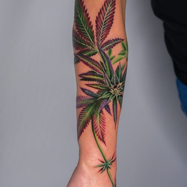 Realistic Plant Tattoo on Forearm
