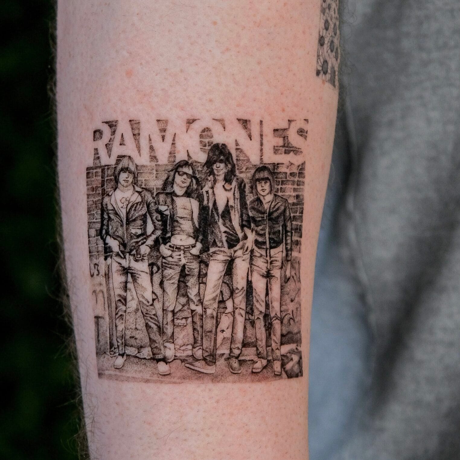 Ramones Album Cover Tattoo on Forearm
