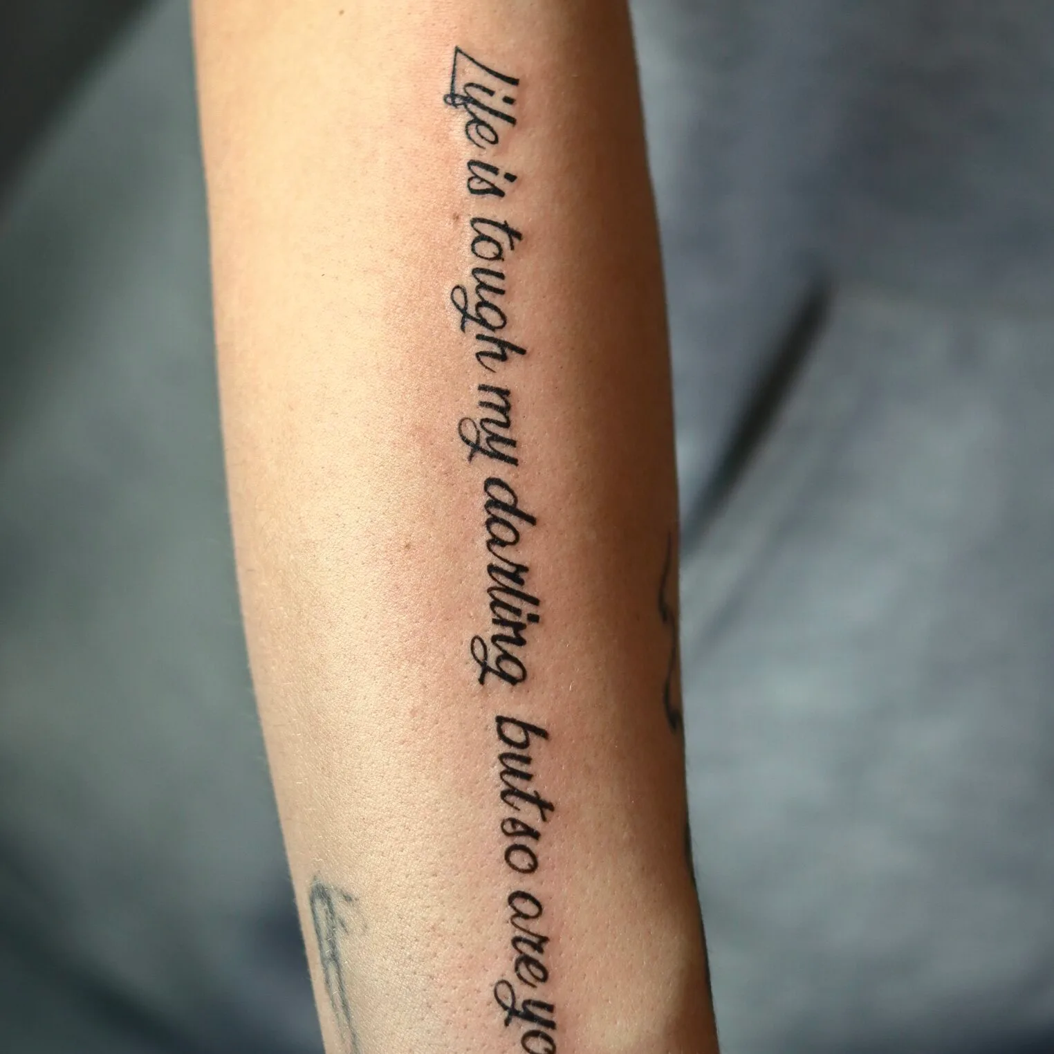 Meaningful Script Tattoo on Forearm - Best tattoo shop in Los Angeles - Art  Collector Tattoo Studio, image size:1524x1524
