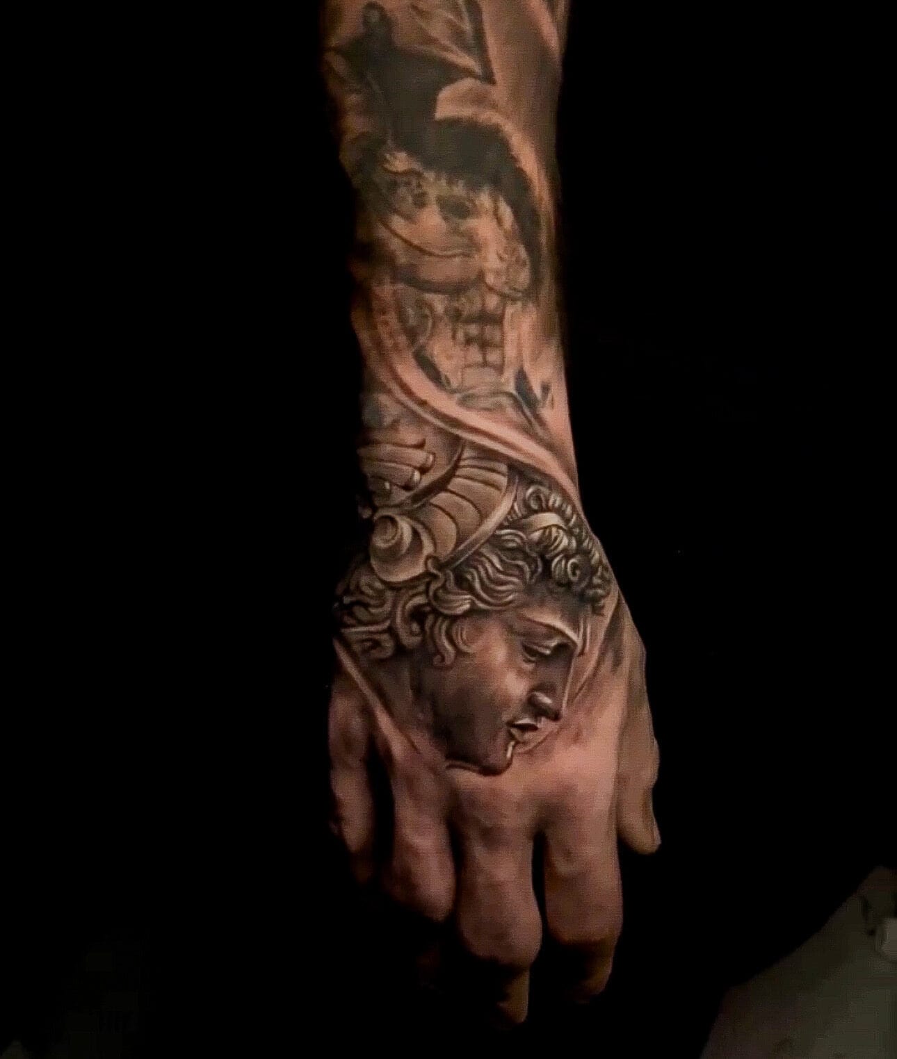 Greek Mythology Hand Tattoo of Perseus