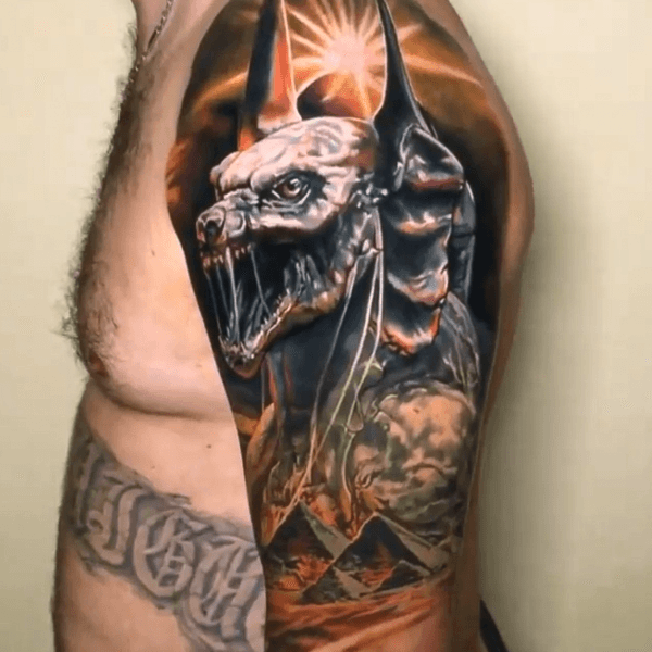 Egyptian Anubis Tattoo on Arm