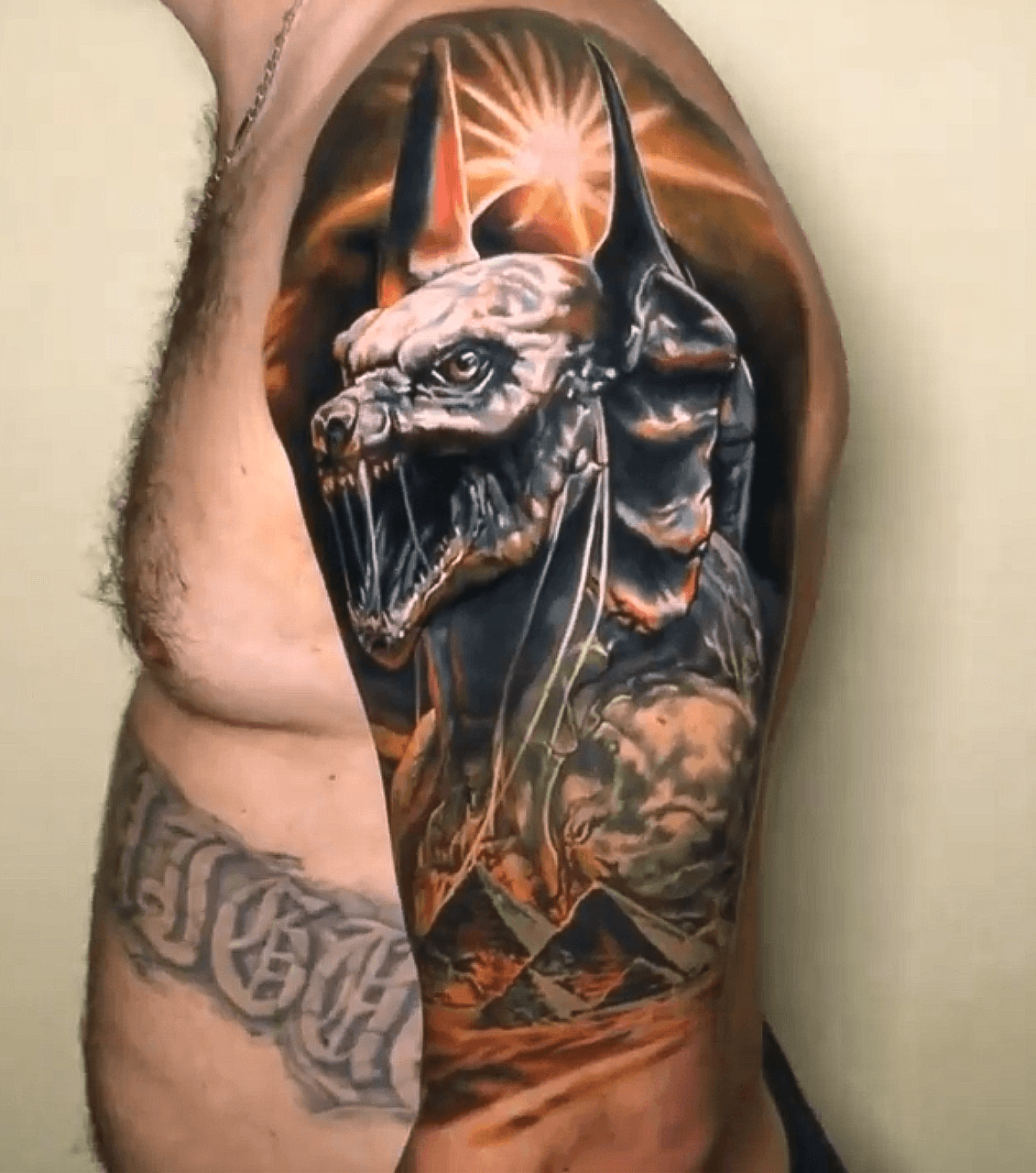 Egyptian Anubis Tattoo on Arm