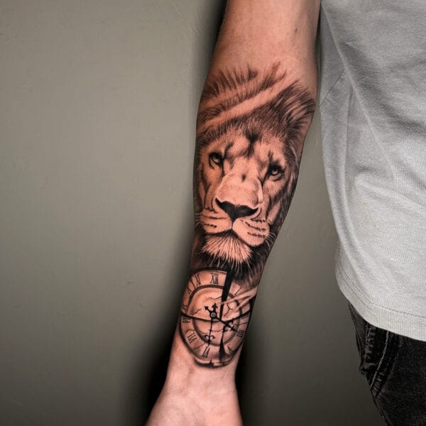 Lion Forearm Tattoo