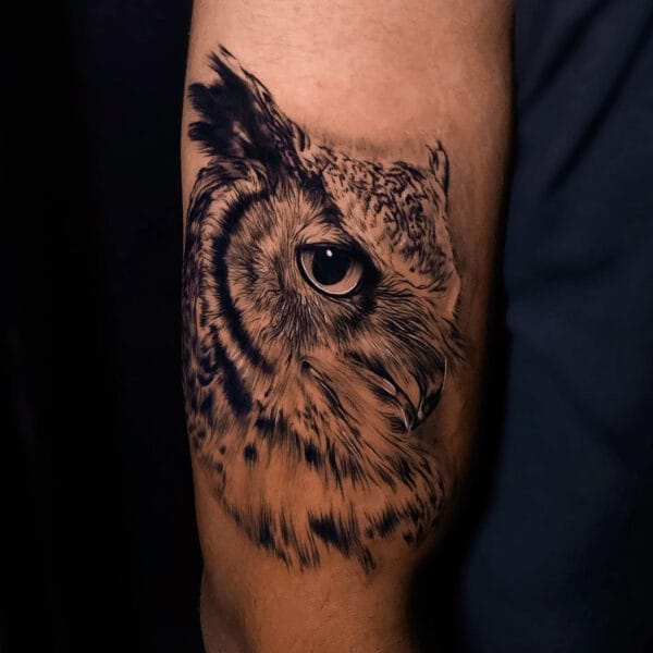 Forearm Owl Tattoo