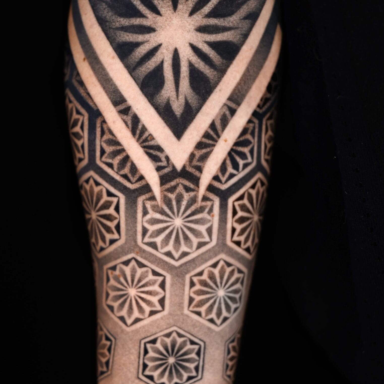 Ornamental Half-Sleeve Tattoo on Forearm