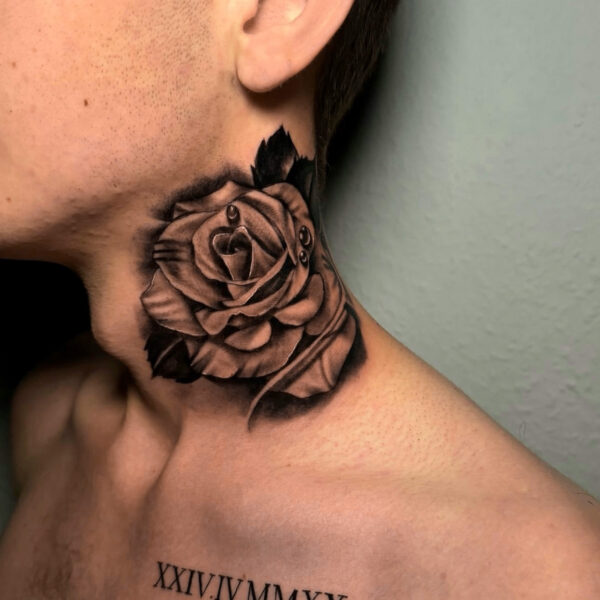 Rose Neck Tattoo