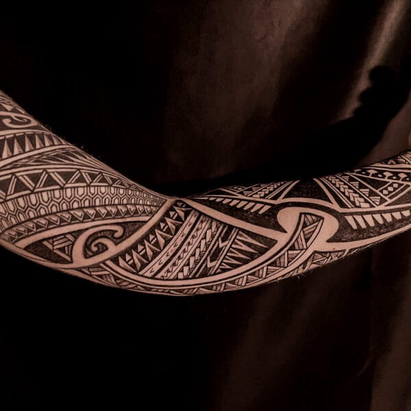 Maori Polynesian Sleeve Tattoo