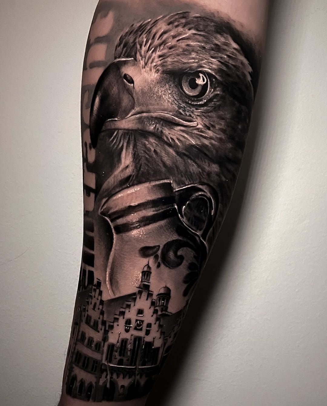 Eagle Tattoo in Black and Gray