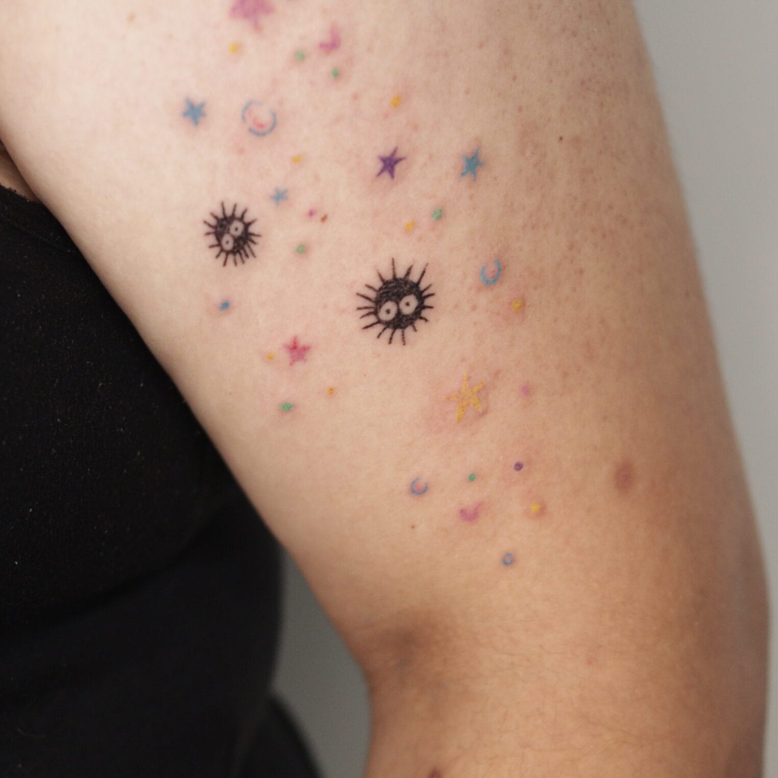 Cute Soot Sprite Tattoo in Kawaii Style