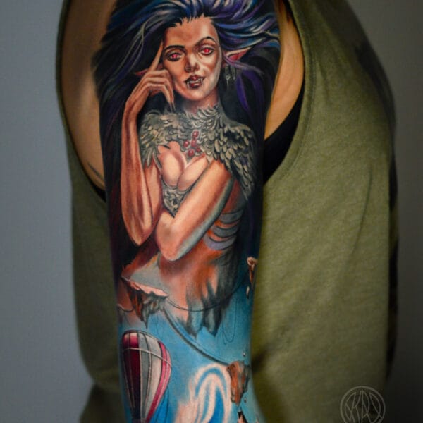 Fantasy Tattoo on Upper Arm