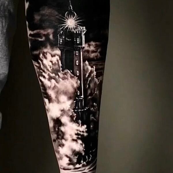 Lighthouse Tattoo on Forearm