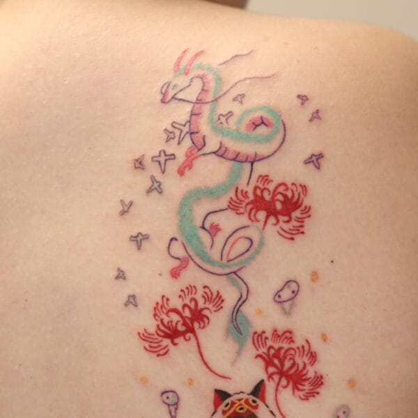 Spirited Away Tattoo in Cute Style