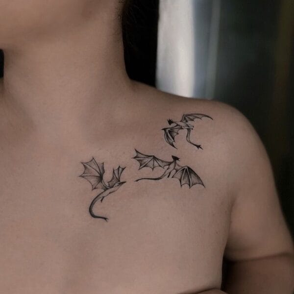 Tiny Dragons on Collarbone