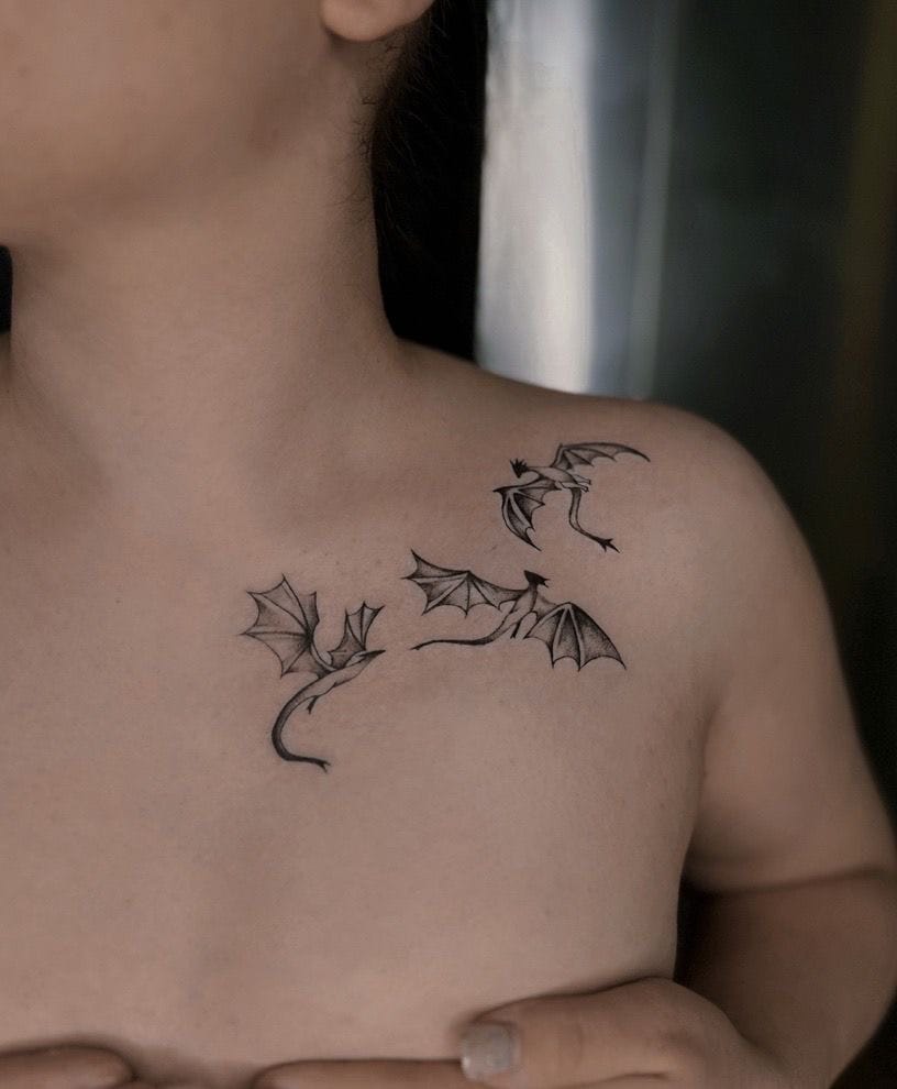 Tiny Dragons on Collarbone