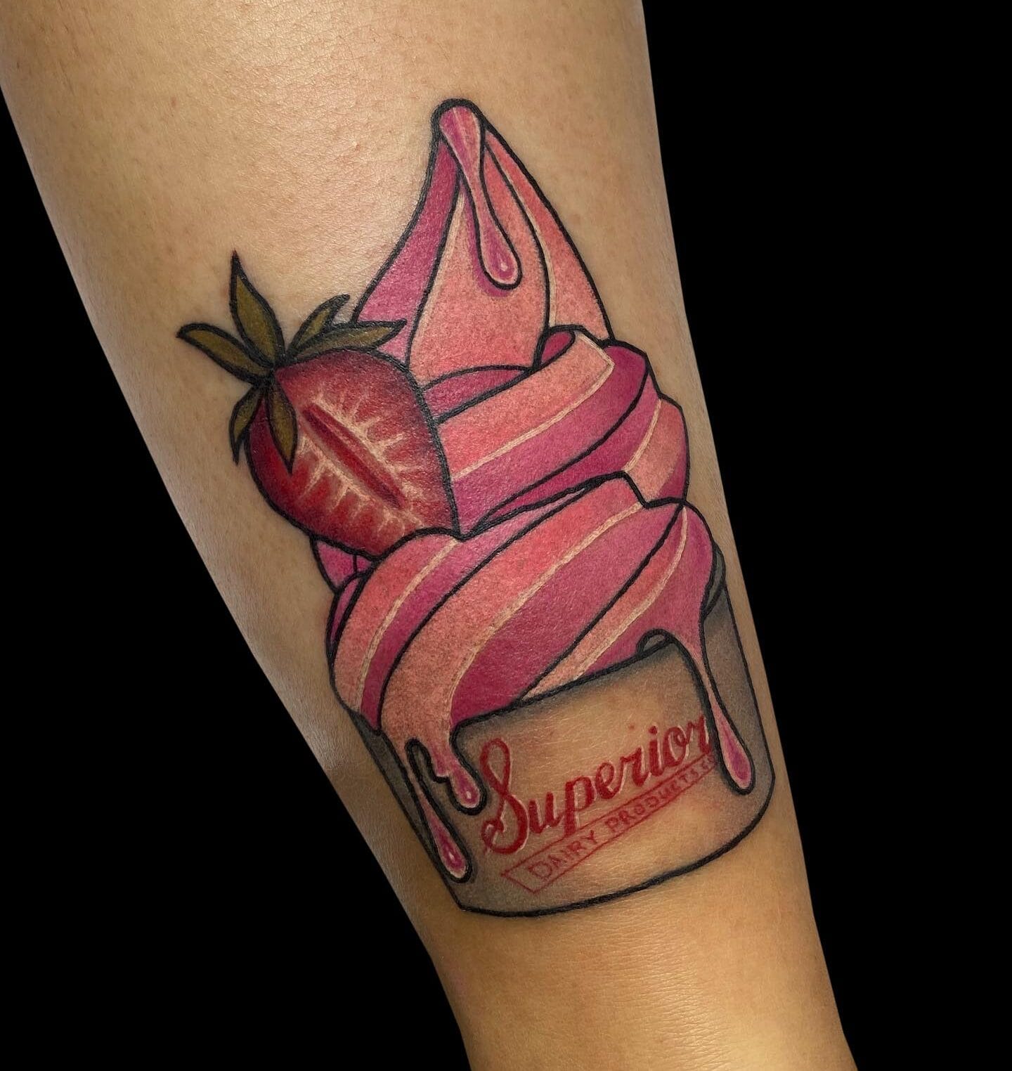 Ice Cream Tattoo on Leg
