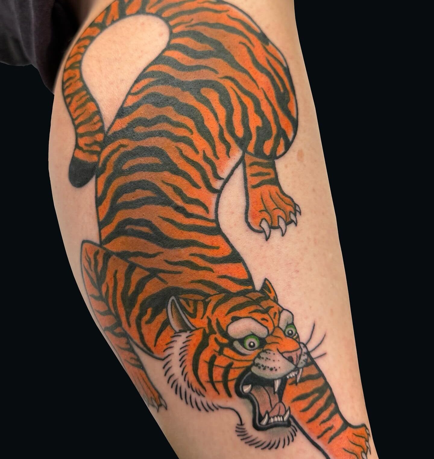 Tiger Tattoo on Leg