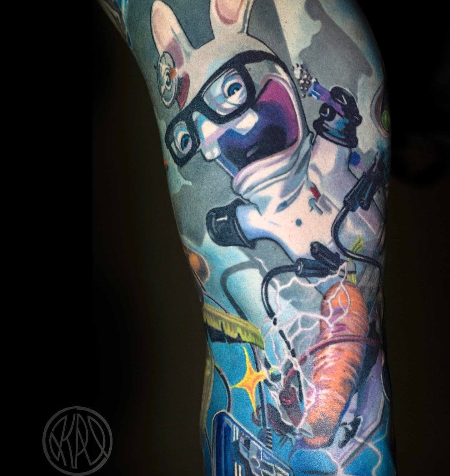 Fun Rayman Raving Rabbid Tattoo on Forearm