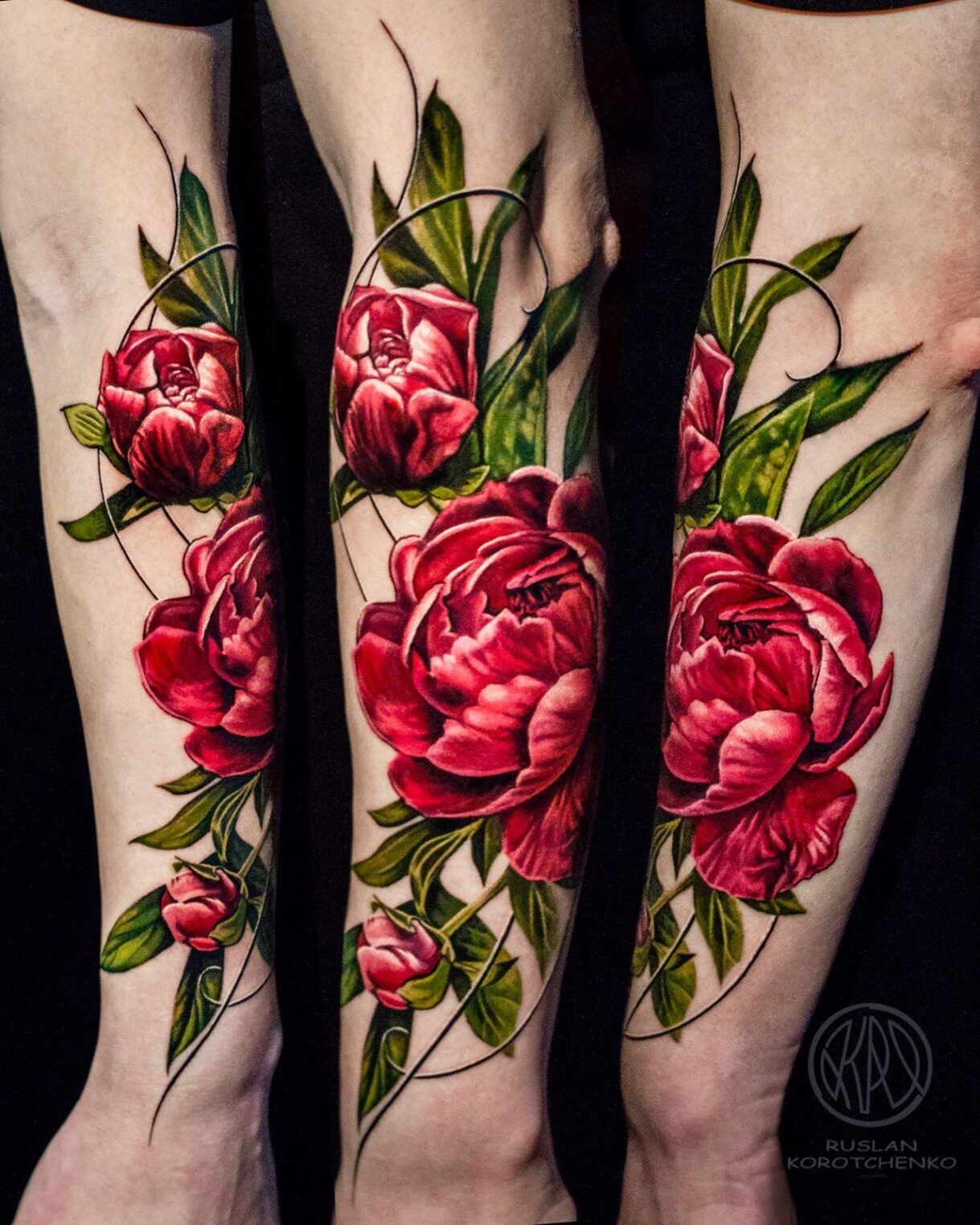 vibrant-red-peony-tattoo-on-forearm-best-tattoo-shop-in-los-angeles