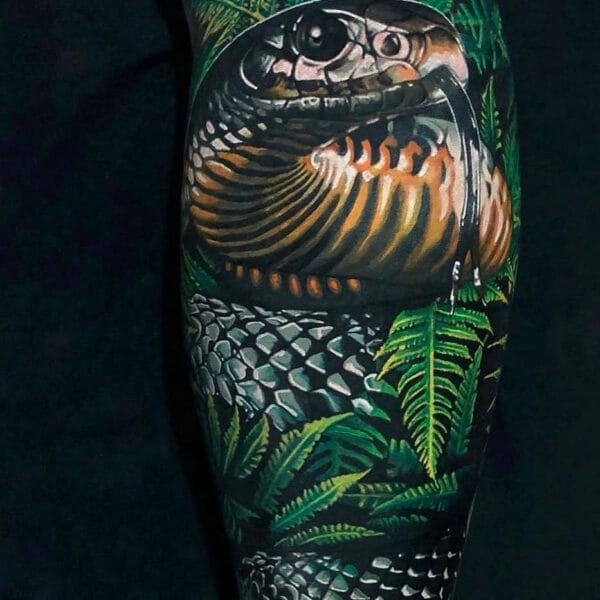 Snake Tattoo on Lower Leg