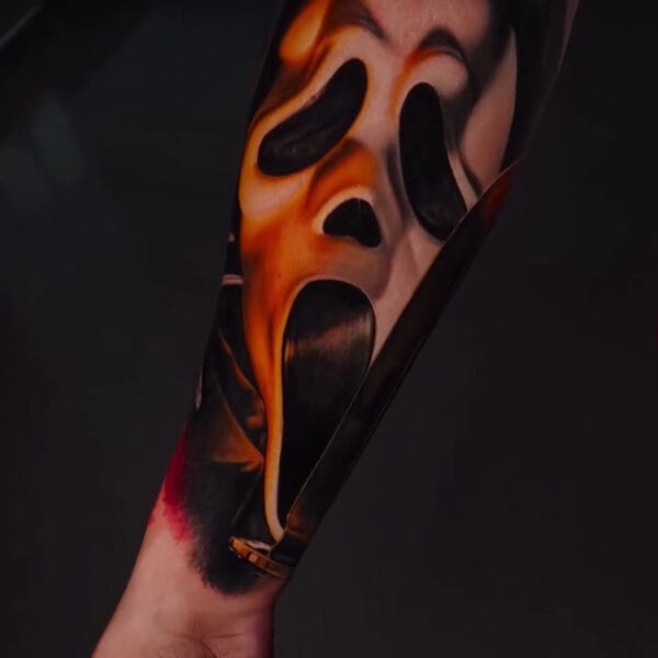 Ghost face Tattoo on Forearm