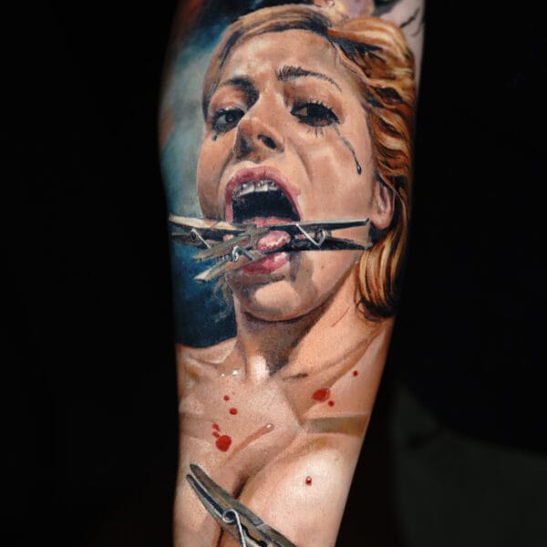 Spicy Erotic Tattoo on Leg