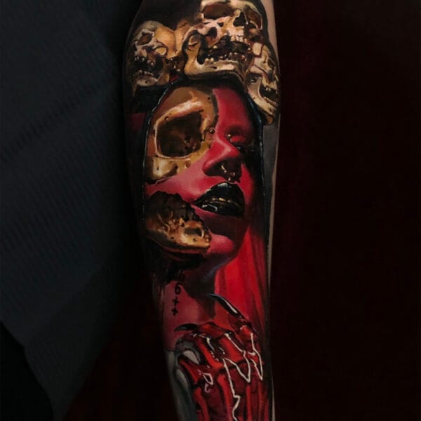 Demonic Women Tattoo on Arm