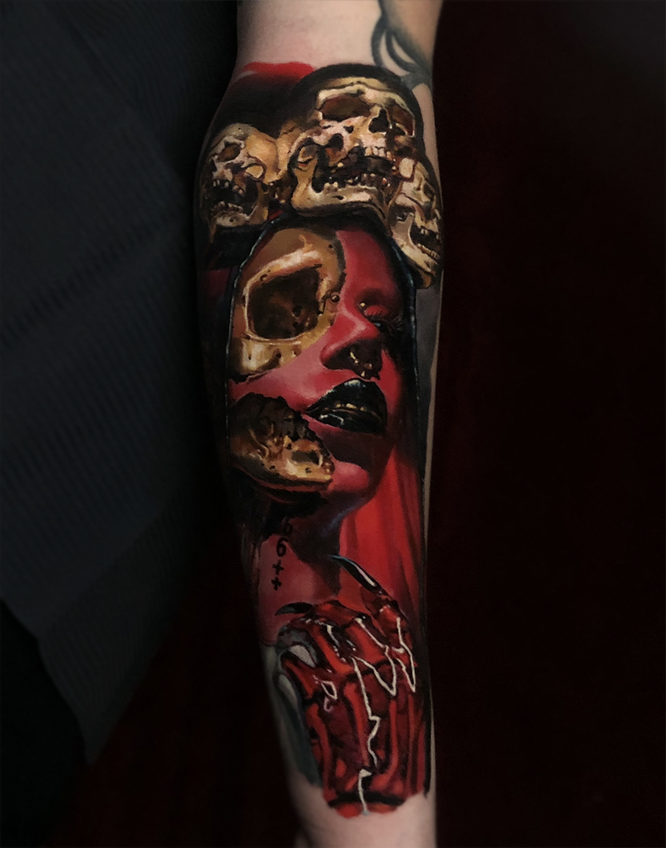 Demonic Women Tattoo on Arm
