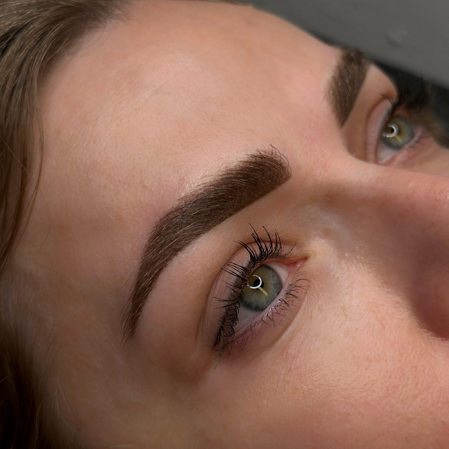 Powdered Brows right After the Procedure