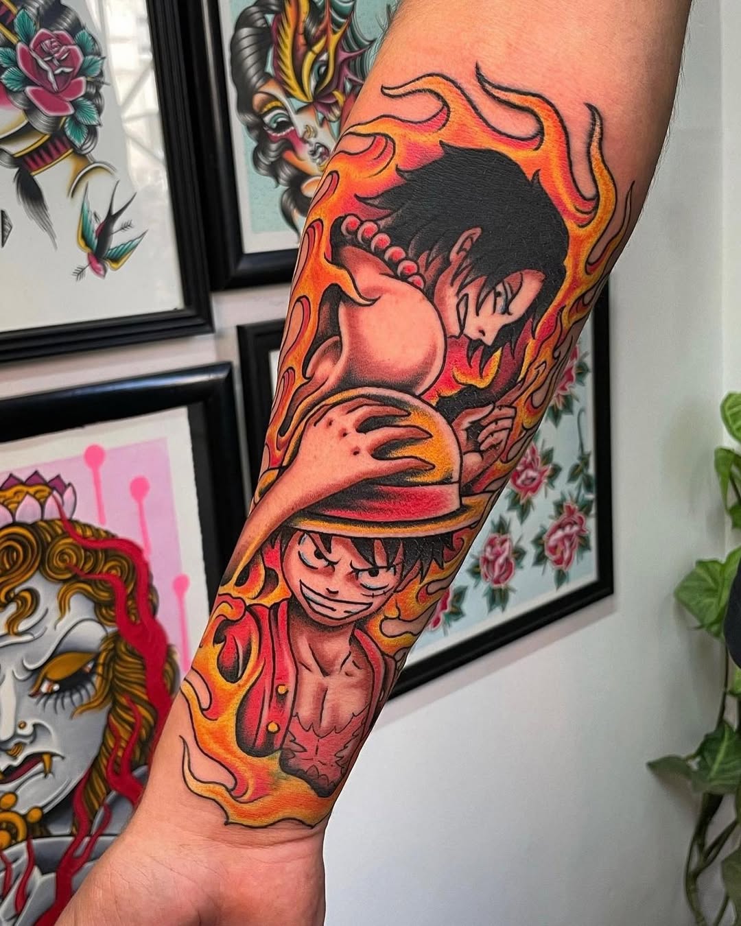 Anime Tattoo on Forearm from One Piece Series