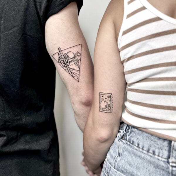 Small Travel Memory Tattoos for Couples or Friends