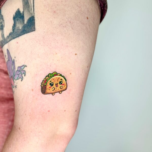 Cute Street Taco Tattoo on Arm
