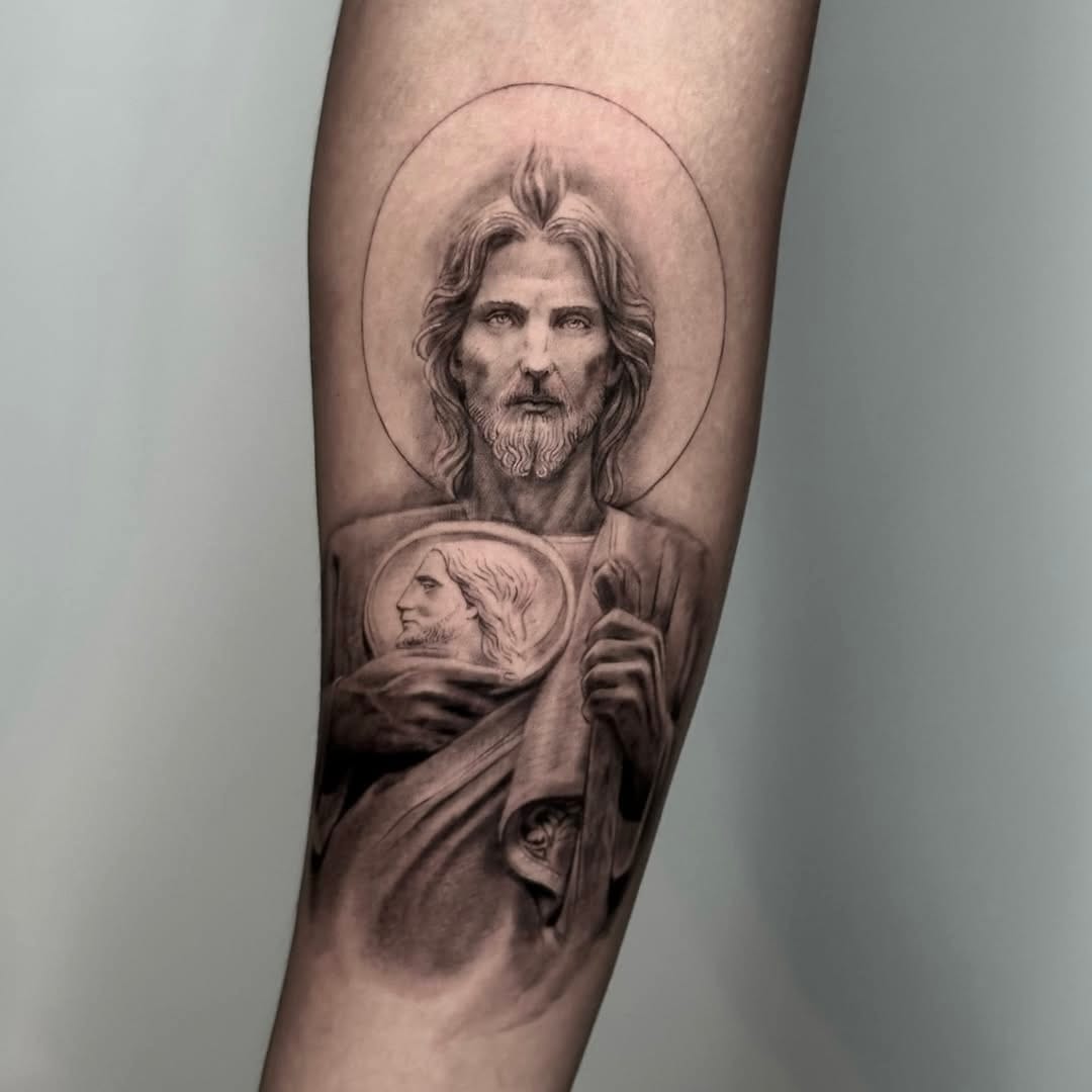 St. Jude Realism Tattoo On Forearm