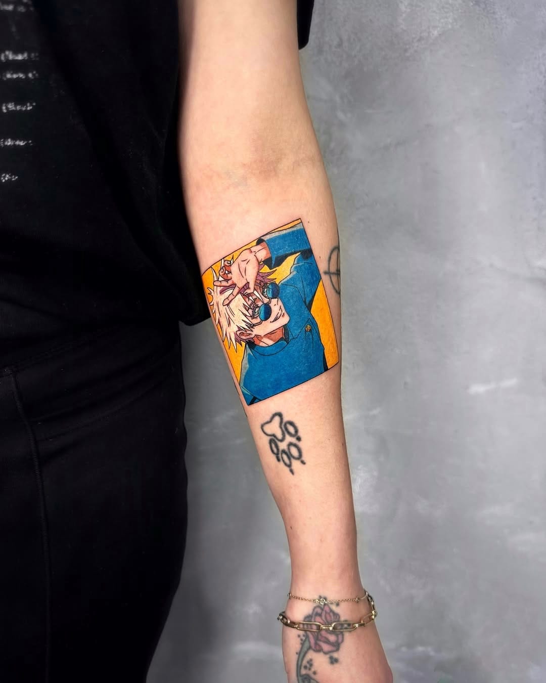 Anime Tattoo of Satoru Gojo from Jujutsu Kaisen