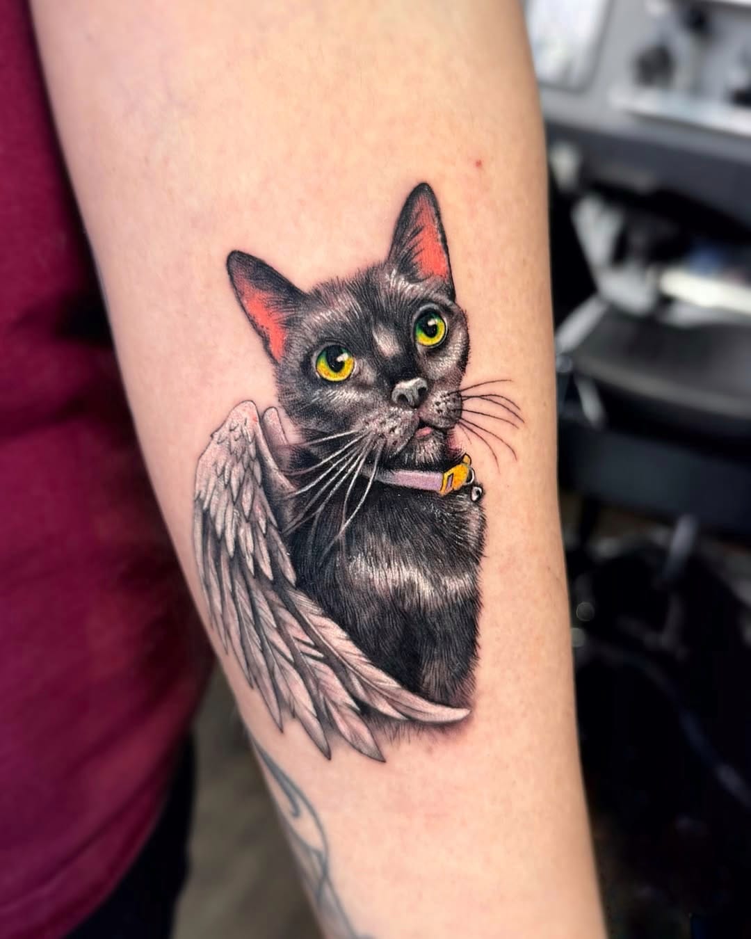 Cat Portrait Memorial Tattoo