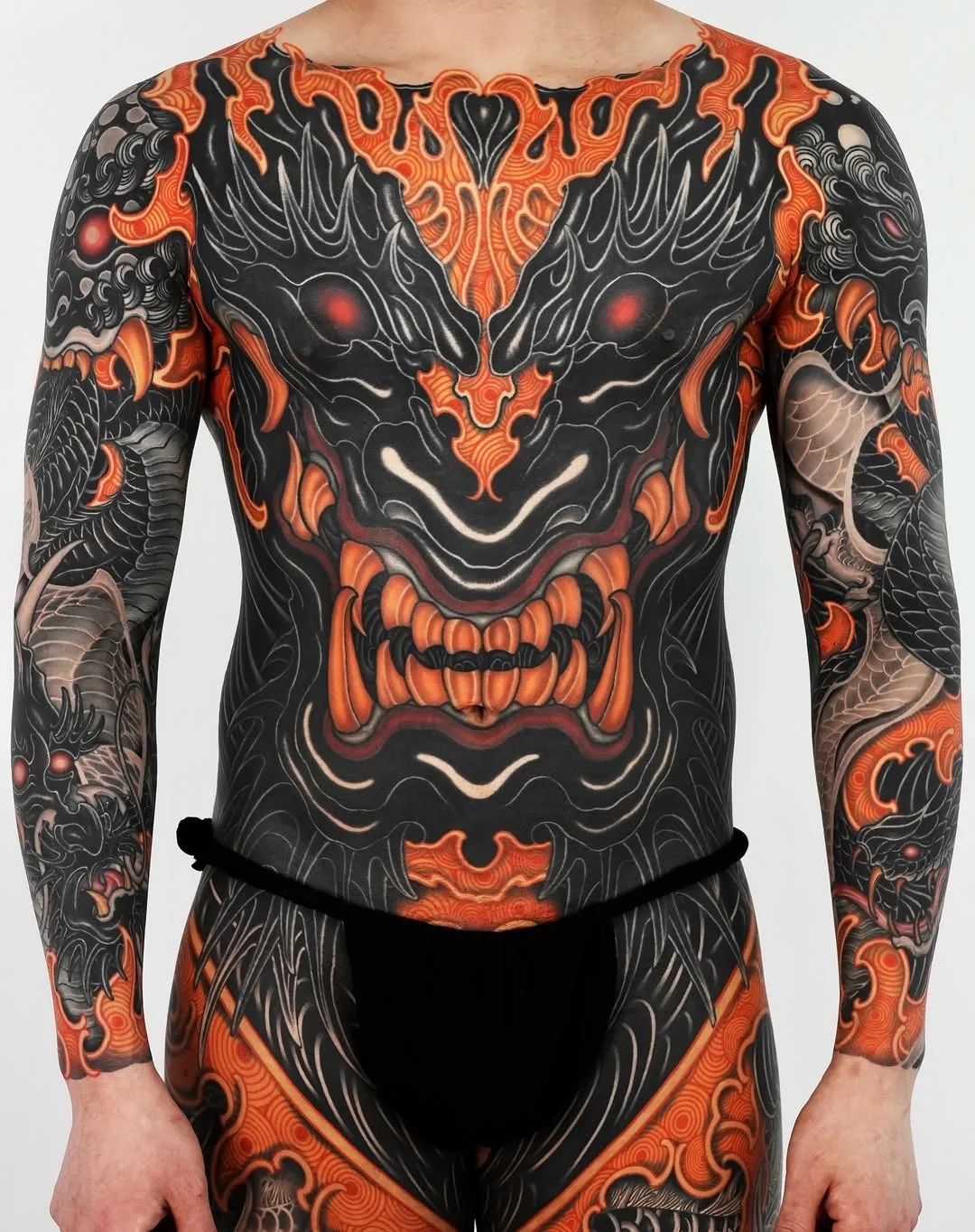 Japanese Full Body Suit Tattoo with Black and Color Work - Best