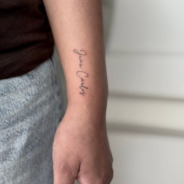 Small Lettering Tattoo on Wrist