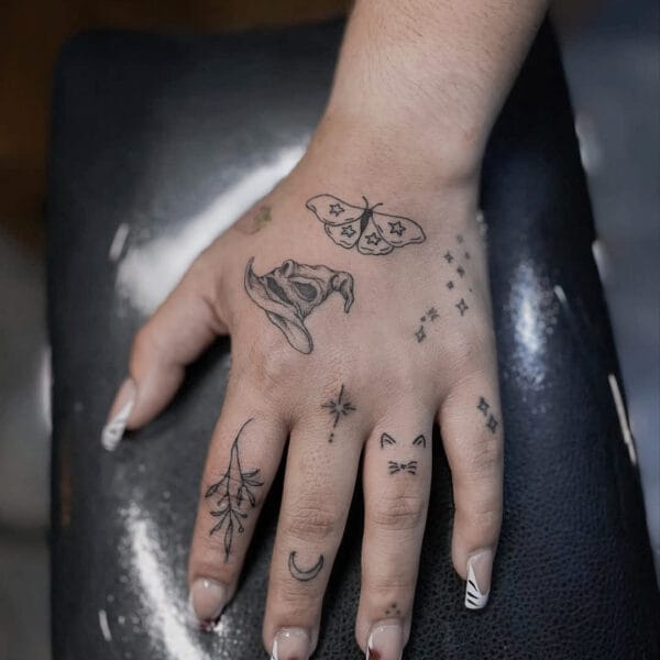 Minimal Hand Tattoos with Fine Lines