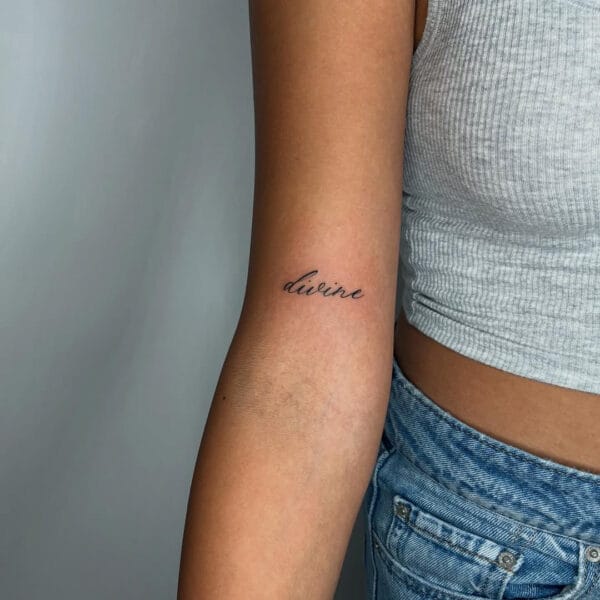 Small Forearm Lettering Tattoo