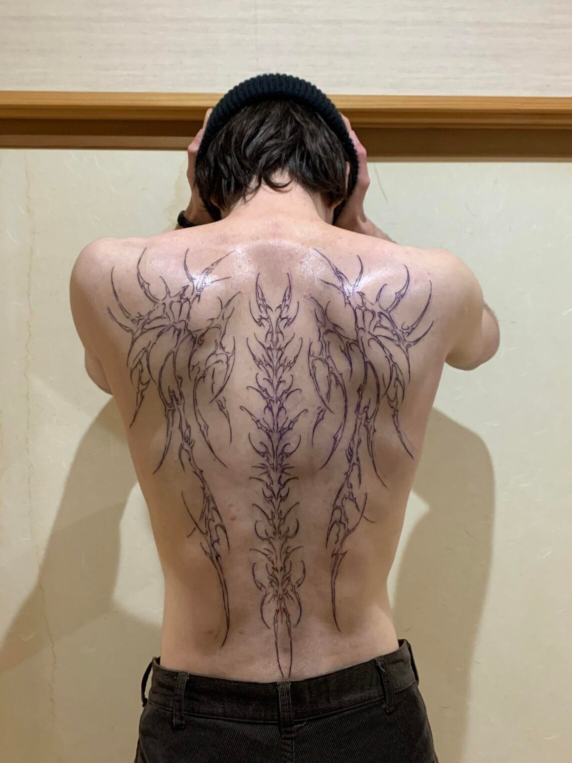 Full back abstract tattoo