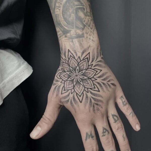 Geometric Mandala Tattoo On Hand