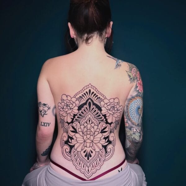 Ornamental Mandala Back Tattoo