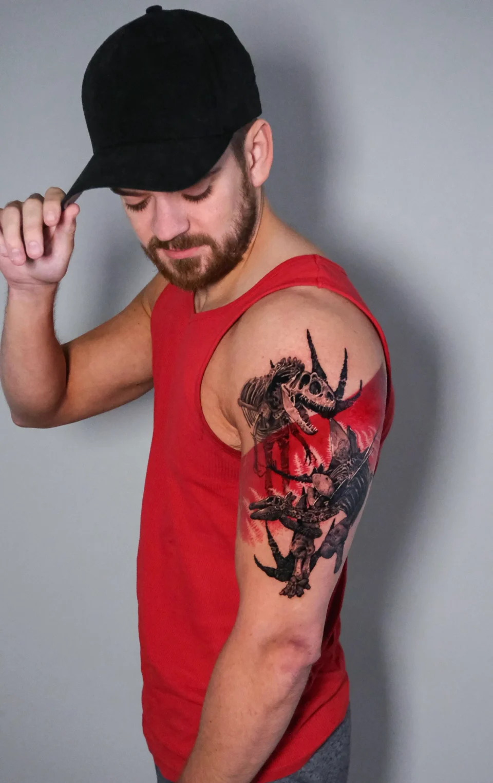 realistic dinosaur skeleton tattoo los angeles