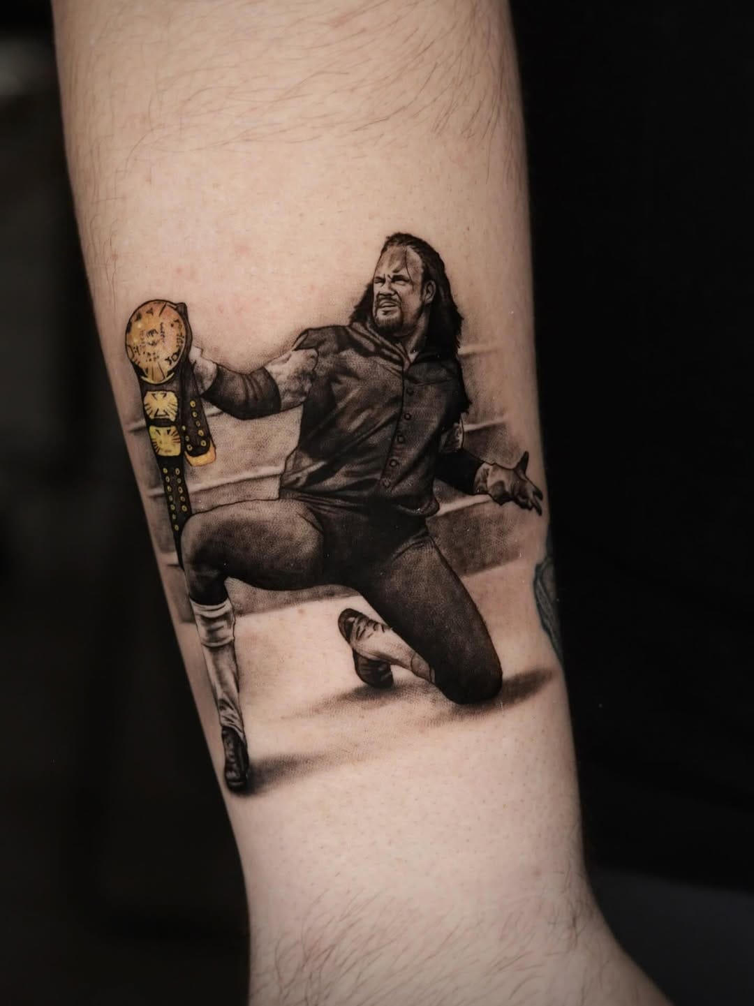Wrestling Inspired The Undertaker Portrait Tattoo On Forearm