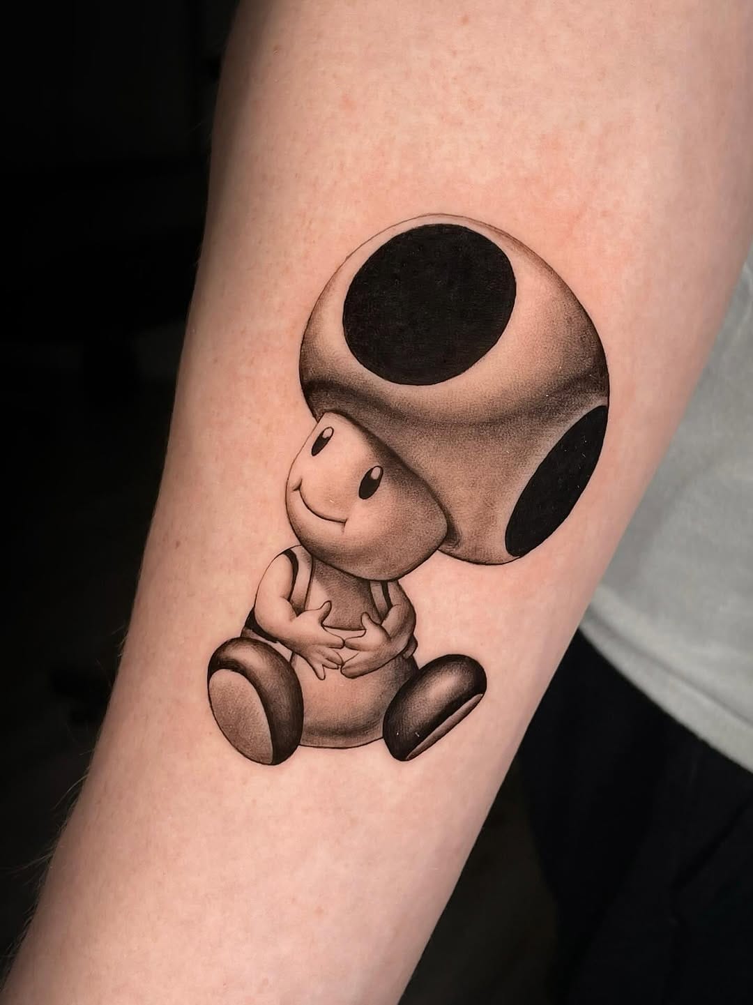 Super Mario Toad Tattoo On Arm