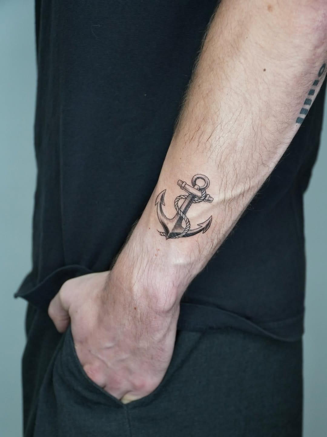 Detailed Small Anchor Forearm Tattoo