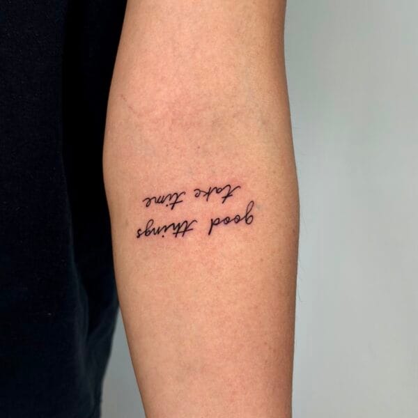 Personalized Script Inner Forearm Tattoo
