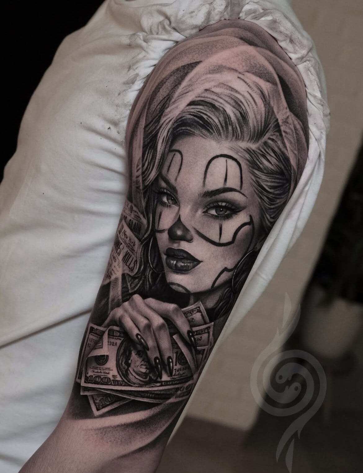 Realistic Chicano Portrait Tattoo On The Shoulder
